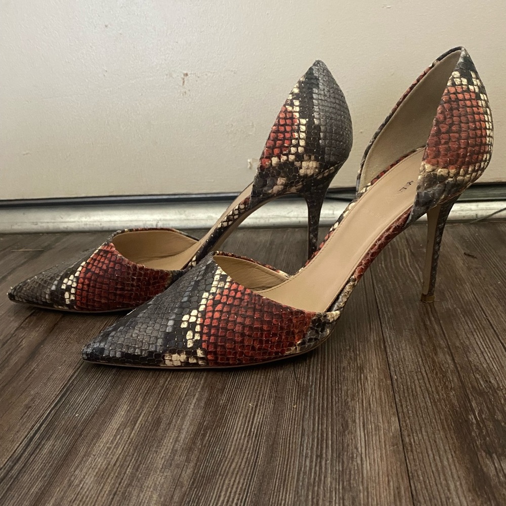 J. Crew Snakeskin D’Orsay heels